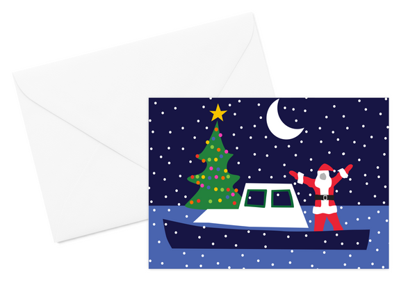 Santa Boat Card