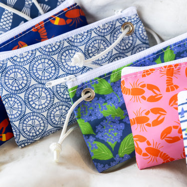 Blue Hydrangea Wristlet by Sea Bags