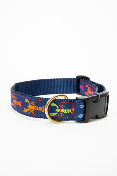 Rainbow Lobsters Ribbon Dog Collar