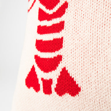 Lobster Square Knit Pillow Natural & Red