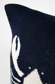 Lobster Square Knit Pillow Natural & Navy