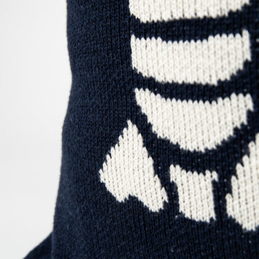 Lobster Square Knit Pillow Natural & Navy