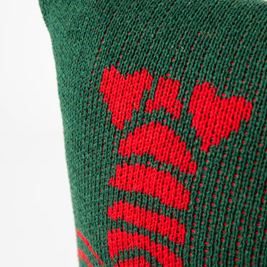Lobster Knit Lumbar Pillow Hunter Green & Red