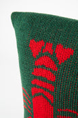 Lobster Knit Lumbar Pillow Hunter Green & Red