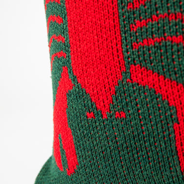 Lobster Knit Lumbar Pillow Hunter Green & Red