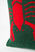 Lobster Knit Lumbar Pillow Hunter Green & Red