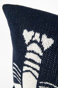 Lobster Knit Lumbar Pillow Natural & Navy