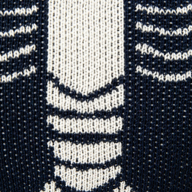Lobster Knit Lumbar Pillow Natural & Navy