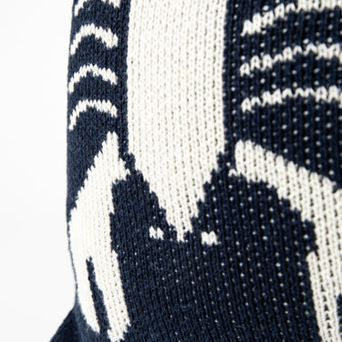 Lobster Knit Lumbar Pillow Natural & Navy