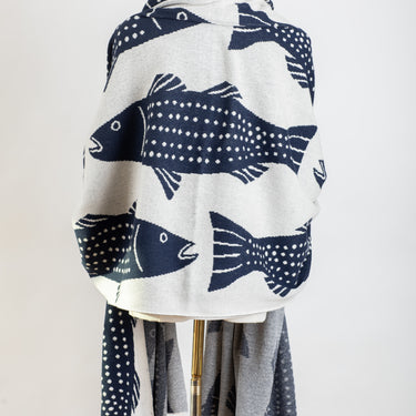 Striper Knit Wide Wrap