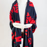 Lobster Knit Wide Wrap in Red & Navy