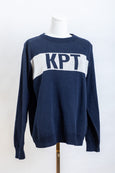 KPT Classic Knit Crewneck Pullover - Navy with Natural & Navy