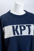 KPT Classic Knit Crewneck Pullover - Navy with Natural & Navy