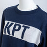 KPT Classic Knit Crewneck Pullover - Navy with Natural & Navy