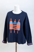 Triple Buoys Kate Nelligan Boxy Sweater in Navy