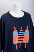 Triple Buoys Kate Nelligan Boxy Sweater in Navy