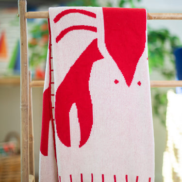Lobster Twins Knit Throw Blanket