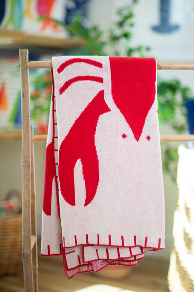 Lobster Twins Knit Throw Blanket