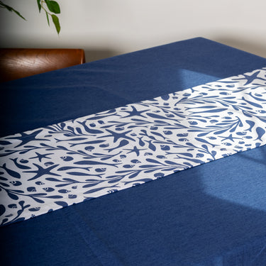 Tidepool White Cotton Table Runner