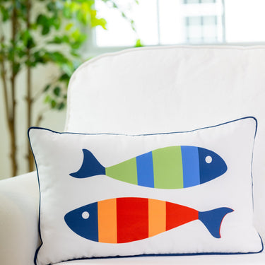 Fish Friends Indoor Outdoor Lumbar Pillow