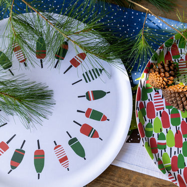 Holiday Buoyline Round Wooden Tray