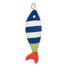 Blue Striped Picket Fish Hook Pillow