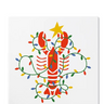 Lobster Lights White Ceramic Coaster