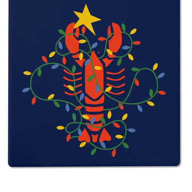 Lobster Lights Blue Ceramic Coaster