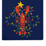 Lobster Lights Blue Ceramic Coaster