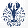 Navy Damask Lobster Cocktail Napkins