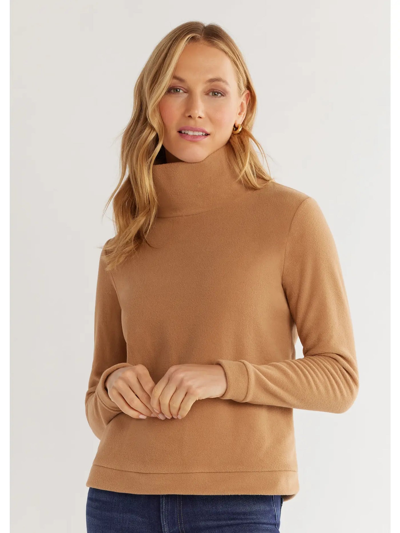 Park Slope Turtleneck in Vello Fleece by Dudley Stephens