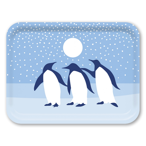 Arctic Antics Penguins Large Wooden Tray