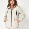 Cream Hoodie with Zipper