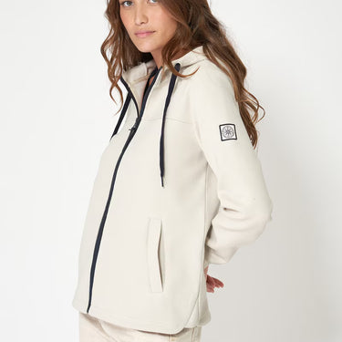 Cream Hoodie with Zipper