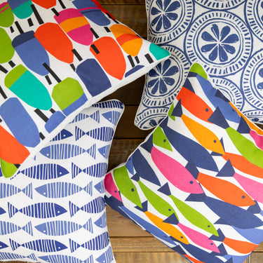 Navy Medallion - Belgian Linen Pillow