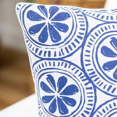 Navy Medallion - Belgian Linen Pillow
