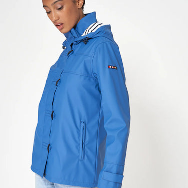 Blue Raincoat with Striped Lining