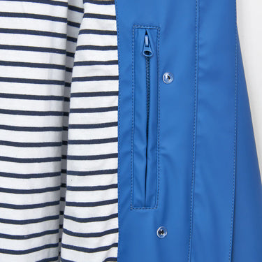 Blue Raincoat with Striped Lining