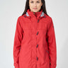 Red Raincoat with Striped Lining