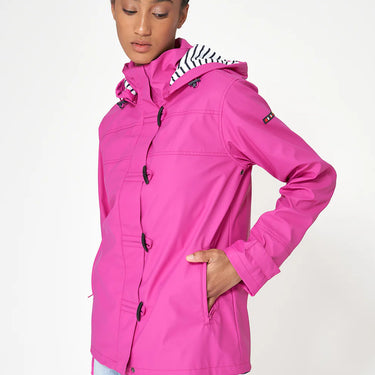 Pink Raincoat with Striped Lining