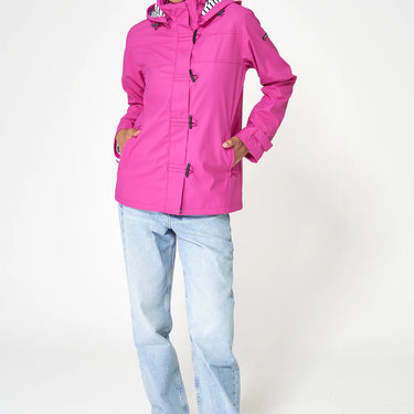 Pink Raincoat with Striped Lining