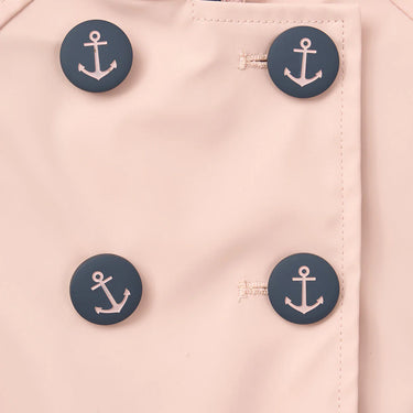 Anchor Button Baby Raincoat Lined Pink