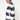 Short Striped Navy & Cream Raincoat