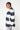 Short Striped Navy & Cream Raincoat