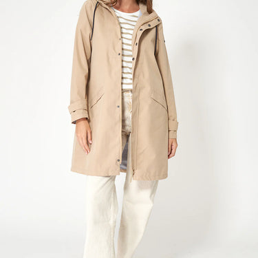 Tan Long Cotton Raincoat