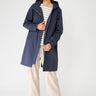 Navy Long Cotton Raincoat