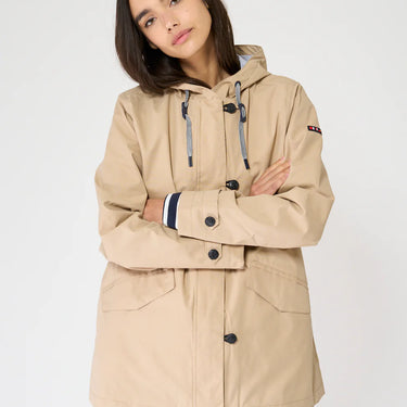 Tan Cotton Raincoat with Sealed Seams