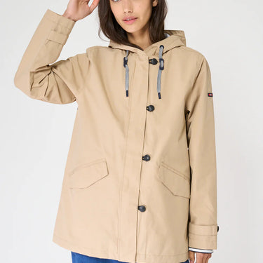 Tan Cotton Raincoat with Sealed Seams