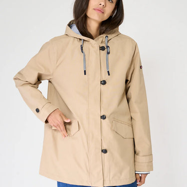 Tan Cotton Raincoat with Sealed Seams