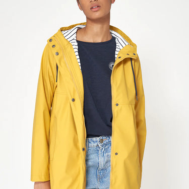 Short Yellow Raincoat with Cotton Lining